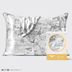 Kitsch x Wonder Woman Satin Pillowcase in Comic Print